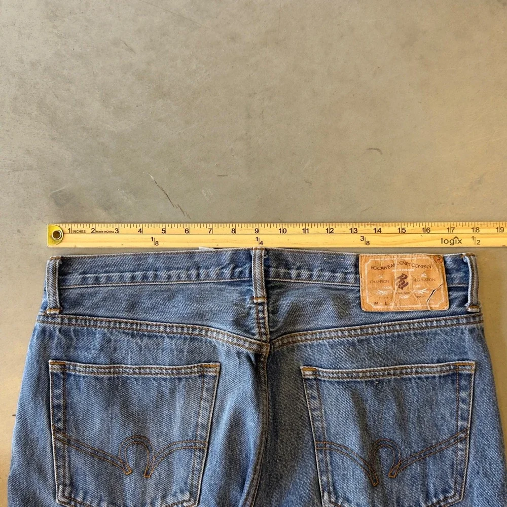 Rocawear Denim Company Mens Blue Straight Leg Baggy Jeans 36x32 Y2K Hip Hop